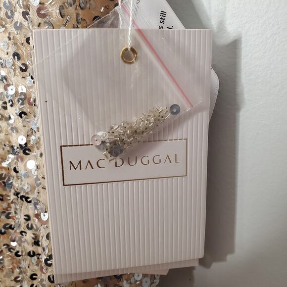 Mac Duggal 5526 Sleeveless Sequined Midi Cocktail Dress Rosewood Cream Size 14 - Picture 10 of 12